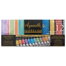 l'Aquarelle Akvarellfärg Iridescent Colours 12x10 ml i gruppen Konstnärsmaterial / Konstnärsfärger / Akvarellfärg hos Pen Store (133816)