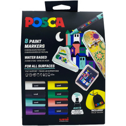 Posca Pouch PC-5M Limited Edition 8-set i gruppen Pennor / Konstnärspennor / Akrylmarkers hos Pen Store (133849)