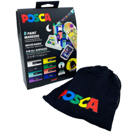 Posca Pouch PC-5M Limited Edition 8-set i gruppen Pennor / Konstnärspennor / Akrylmarkers hos Pen Store (133849)