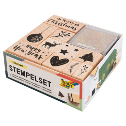 Stämpelset + stämpeldyna Jul 10-pack i gruppen Skapande & Hobby / Hobbytillbehör / Stämplar hos Pen Store (133936)