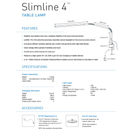 Slimline 4 Table Lamp Brushed Steel i gruppen Skapande & Hobby / Hobbytillbehör / Belysning hos Pen Store (134056)