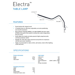 Electra Table Lamp i gruppen Skapande & Hobby / Hobbytillbehör / Belysning hos Pen Store (134060)