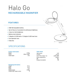 Halo Go Rechargeable Magnifier Lamp i gruppen Skapande & Hobby / Hobbytillbehör / Belysning hos Pen Store (134061)