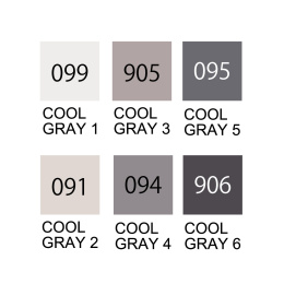 Clean Color Real Brush 6-set Cool Gray i gruppen Pennor / Konstnärspennor / Penselpennor hos Pen Store (134106)