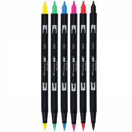 ABT Dual Brush pen 6-set Basic i gruppen Pennor / Konstnärspennor / Penselpennor hos Pen Store (134111)