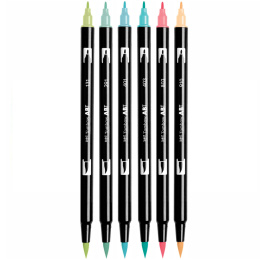 ABT Dual Brush pen 6-set Candy i gruppen Pennor / Konstnärspennor / Penselpennor hos Pen Store (134114)