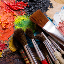 Akrylset 24 färger (59 ml) + 12 penslar i gruppen Konstnärsmaterial / Konstnärsfärger / Akrylfärg hos Pen Store (134423)