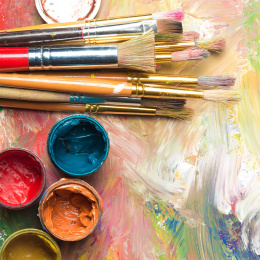 Akrylset 24 färger (59 ml) + 12 penslar i gruppen Konstnärsmaterial / Konstnärsfärger / Akrylfärg hos Pen Store (134423)