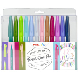 Brush Sign Pen 12-set Pastel i gruppen Pennor / Konstnärspennor / Tuschpennor hos Pen Store (134577)