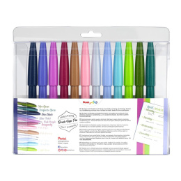 Brush Sign Pen 12-set Pastel i gruppen Pennor / Konstnärspennor / Tuschpennor hos Pen Store (134577)