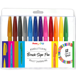 Brush Sign Pen 12-set Basic colours i gruppen Pennor / Konstnärspennor / Tuschpennor hos Pen Store (134578)