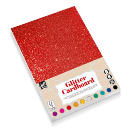 Glitterkartong A4 10-pack Mixade färger i gruppen Kids / Barnpyssel och kreativitet / Pysselpapper och ritblock / Glitterpapper hos Pen Store (134871)