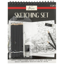 Sketching Set Skisspennor + spiralblock i gruppen Konstnärsmaterial / Kritor och blyerts / Grafit och blyerts hos Pen Store (134879)