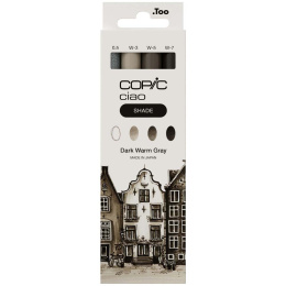 Ciao Shade Set Dark Warm Gray 4-pack i gruppen Pennor / Konstnärspennor / Illustrationsmarkers hos Pen Store (135144)