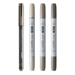 Ciao Shade Set Dark Warm Gray 4-pack i gruppen Pennor / Konstnärspennor / Illustrationsmarkers hos Pen Store (135144)