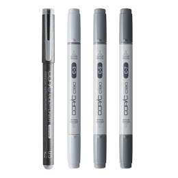 Ciao Shade Set Dark Cool Gray 4-pack i gruppen Pennor / Konstnärspennor / Illustrationsmarkers hos Pen Store (135146)