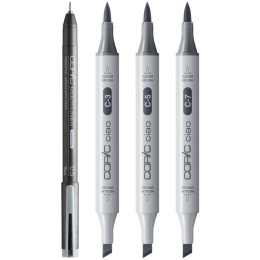 Ciao Shade Set Dark Cool Gray 4-pack i gruppen Pennor / Konstnärspennor / Illustrationsmarkers hos Pen Store (135146)