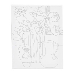 Målarduk med tryck 24x30cm 360g Blommigt stilleben i gruppen Konstnärsmaterial / Ateljé / Målardukar / Målarduk akrylfärg hos Pen Store (135414)