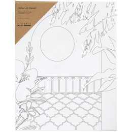 Målarduk med tryck 24x30cm 360g Solig terrass i gruppen Konstnärsmaterial / Ateljé / Målardukar / Målarduk akrylfärg hos Pen Store (135418)