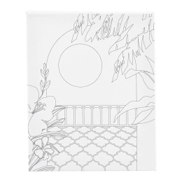 Målarduk med tryck 24x30cm 360g Solig terrass i gruppen Konstnärsmaterial / Ateljé / Målardukar / Målarduk akrylfärg hos Pen Store (135418)