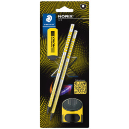 Skolset Norix Blyertspennor + tillbehör Yellow i gruppen Kids / Barnpennor / Skrivpennor för barn hos Pen Store (135511)