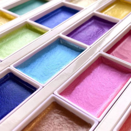 Gansai Tambi Akvarell 24-set Metallic i gruppen Konstnärsmaterial / Konstnärsfärger / Akvarellfärg / Akvarellfärg i kopp hos Pen Store (135536)