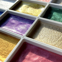 Gansai Tambi Akvarell 24-set Metallic i gruppen Konstnärsmaterial / Konstnärsfärger / Akvarellfärg / Akvarellfärg i kopp hos Pen Store (135536)
