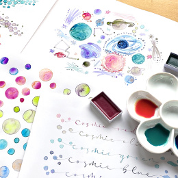 Gansai Tambi Akvarell 5-set Granulating Colors 2 i gruppen Konstnärsmaterial / Konstnärsfärger / Akvarellfärg / Akvarellfärg i kopp hos Pen Store (135537)