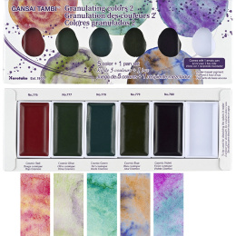 Gansai Tambi Akvarell 5-set Granulating Colors 2 i gruppen Konstnärsmaterial / Konstnärsfärger / Akvarellfärg / Akvarellfärg i kopp hos Pen Store (135537)