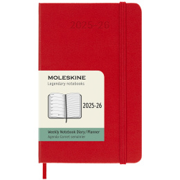 Kalender 18M WeekNote Hard Cover Pocket Red i gruppen Papper & Block / Kalendrar och almanackor / 18-månaderskalendrar hos Pen Store (135601)