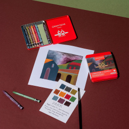 Neocolor II Aquarelle 50 Years Dark 10-set i gruppen Konstnärsmaterial / Konstnärsfärger / Pastell / Vaxpasteller hos Pen Store (135632)