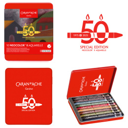 Neocolor II Aquarelle 50 Years Dark 10-set i gruppen Konstnärsmaterial / Konstnärsfärger / Pastell / Vaxpasteller hos Pen Store (135632)