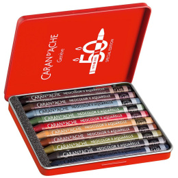 Neocolor II Aquarelle 50 Years Dark 10-set i gruppen Konstnärsmaterial / Konstnärsfärger / Pastell / Vaxpasteller hos Pen Store (135632)