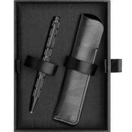 Ecridor Black Lines Set Kulpenna och Läderfodral i gruppen Pennor / Fine Writing / Kulspetspennor hos Pen Store (135641)