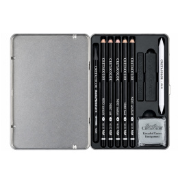 Deep Black Box tecknarset 10 delar i gruppen Konstnärsmaterial / Kritor och blyerts / Kolpennor och ritkol hos Pen Store (135646)
