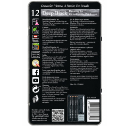 Deep Black Box tecknarset 10 delar i gruppen Konstnärsmaterial / Kritor och blyerts / Kolpennor och ritkol hos Pen Store (135646)