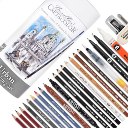 Urban Sketching set 22 delar i gruppen Pennor / Konstnärspennor / Skisspennor hos Pen Store (135649)