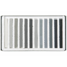 Pastellkritor Hårda Gråskala 12-set i gruppen Konstnärsmaterial / Kritor och blyerts / Pastellkritor hos Pen Store (135650)