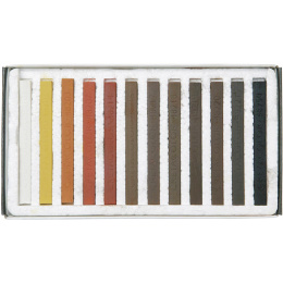 Pastellkritor Hårda Brun/Röd 12-set i gruppen Konstnärsmaterial / Kritor och blyerts / Pastellkritor hos Pen Store (135651)