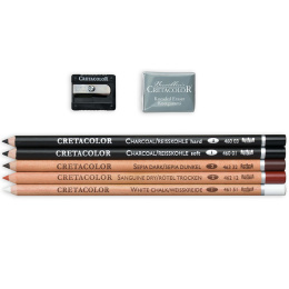 Skiss-set 7 delar i gruppen Konstnärsmaterial / Kritor och blyerts / Kolpennor och ritkol hos Pen Store (135652)