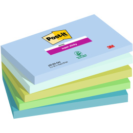Post-it Super Sticky 76x127 Färgmix Oasis 5-pack i gruppen Papper & Block / Skriva och anteckna / Post-it och notisblock hos Pen Store (135717)
