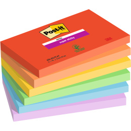 Post-it Super Sticky 76x127 Färgmix Playful 6-pack i gruppen Papper & Block / Skriva och anteckna / Post-it och notisblock hos Pen Store (135720)