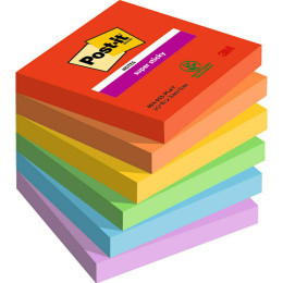 Post-it Super Sticky 76x76 Färgmix Playful 6-pack i gruppen Papper & Block / Skriva och anteckna / Post-it och notisblock hos Pen Store (135724)