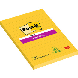 Post-It Super Sticky 102x152 Gul Linjerad i gruppen Papper & Block / Skriva och anteckna / Post-it och notisblock hos Pen Store (135727)