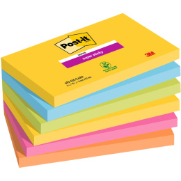 Post-It Super Sticky 76x127 Färgmix Carnival 6-pack i gruppen Papper & Block / Skriva och anteckna / Post-it och notisblock hos Pen Store (135731)
