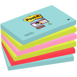 Post-it Super Sticky 76x127 Färgmix Cosmic 6-pack i gruppen Papper & Block / Skriva och anteckna / Post-it och notisblock hos Pen Store (135732)