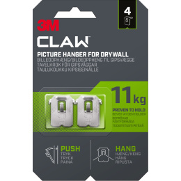 Claw Tavelkrok för gipsvägg 11 kg 4-pack i gruppen Skapande & Hobby / Organisera / Ramar / Tavelupphängning hos Pen Store (135736)