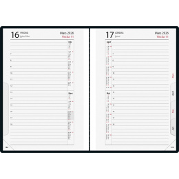 Kalender Timdagbok Röd/Svart i gruppen Papper & Block / Kalendrar och almanackor / 12-månaderskalendrar hos Pen Store (135888)
