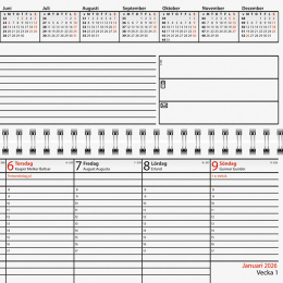 Kalender Veckoblock i gruppen Papper & Block / Kalendrar och almanackor / 12-månaderskalendrar hos Pen Store (135901)