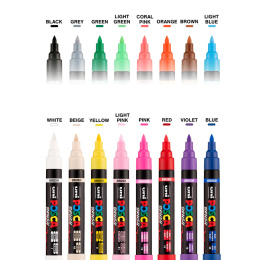 Posca Brush PC-5BR 16-set i gruppen Pennor / Konstnärspennor / Illustrationsmarkers hos Pen Store (135921)